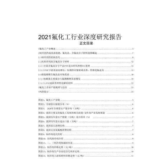 2021年氟化工行情/2020年氟化工市场-第1张图片
