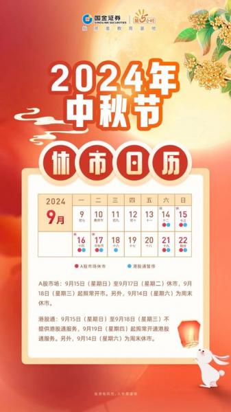 股市中秋放假几天/股市中秋节放假安排-第2张图片 股市中秋放假几天/股市中秋节放假安排-第2张图片